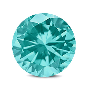 (Pack of 5) Round Simulated Paraiba Tourmaline CZ
